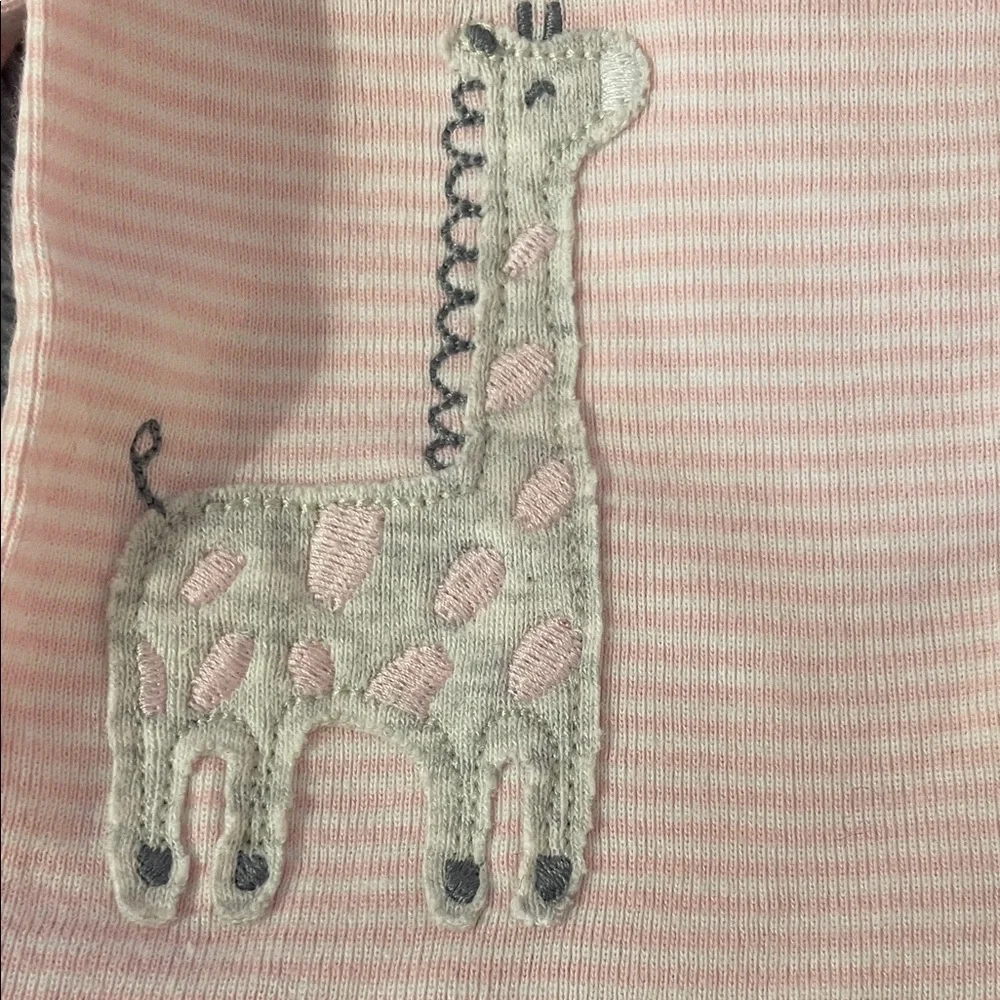 Carter's Light Pink Girls Button Down Shirt with Giraffe Size Newborn